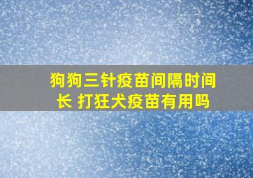 狗狗三针疫苗间隔时间长 打狂犬疫苗有用吗